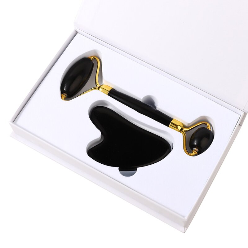 Obsidian Gua Sha Board - Gemstone Facial Body Massage Scraping Tool