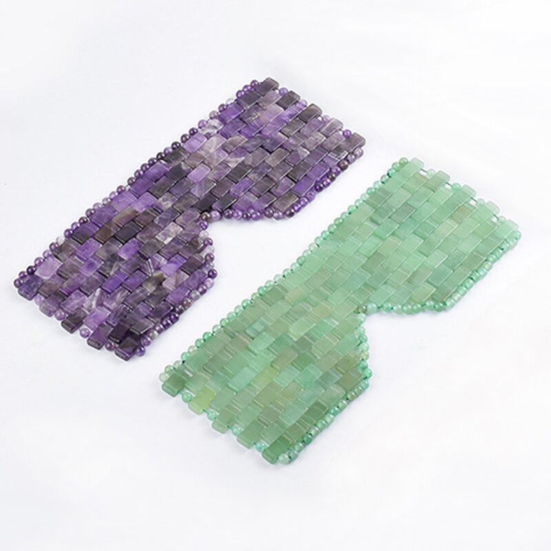 Pink Crystal Eye Mask - Private Label Natural Rose Quartz Cold Massage Stone