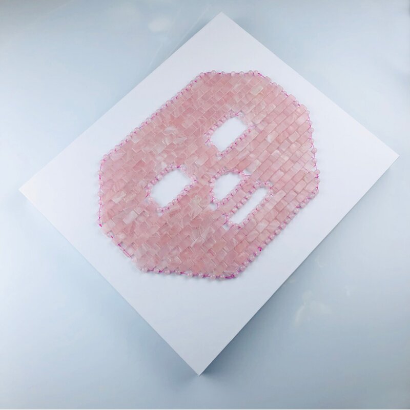 Rose Quartz Face Mask - Natural Pink Crystal Facial Massage Stone Tool