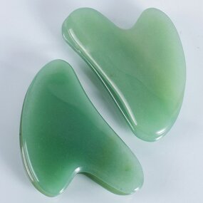 Heart Shaped Jade Gua Sha - Custom Green Body Facial Massage Tool Remote Control