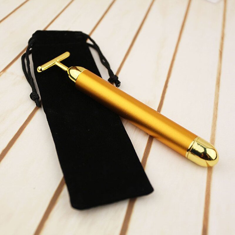 Gold Energy Beauty Bar - Hot Selling T Shape Electric Vibrating Facial Massager