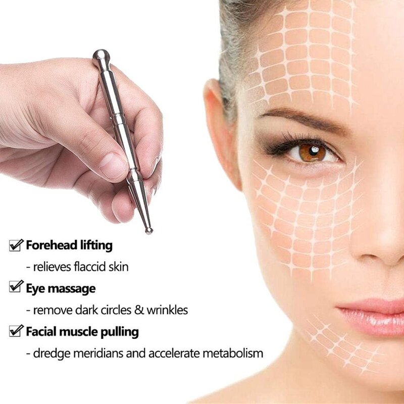 Stainless Steel Reflexology Tool - Facial Deep Tissue Trigger Point Massage Pen