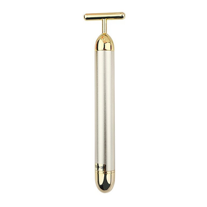 Gold Facial Massager Wand - Private Label Electric Lip Eye Lifting Vibrating Tool