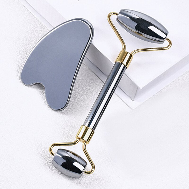 Terahertz Gua Sha Tool - Custom Logo Heart-Shaped Energy Stone Face Body Massager