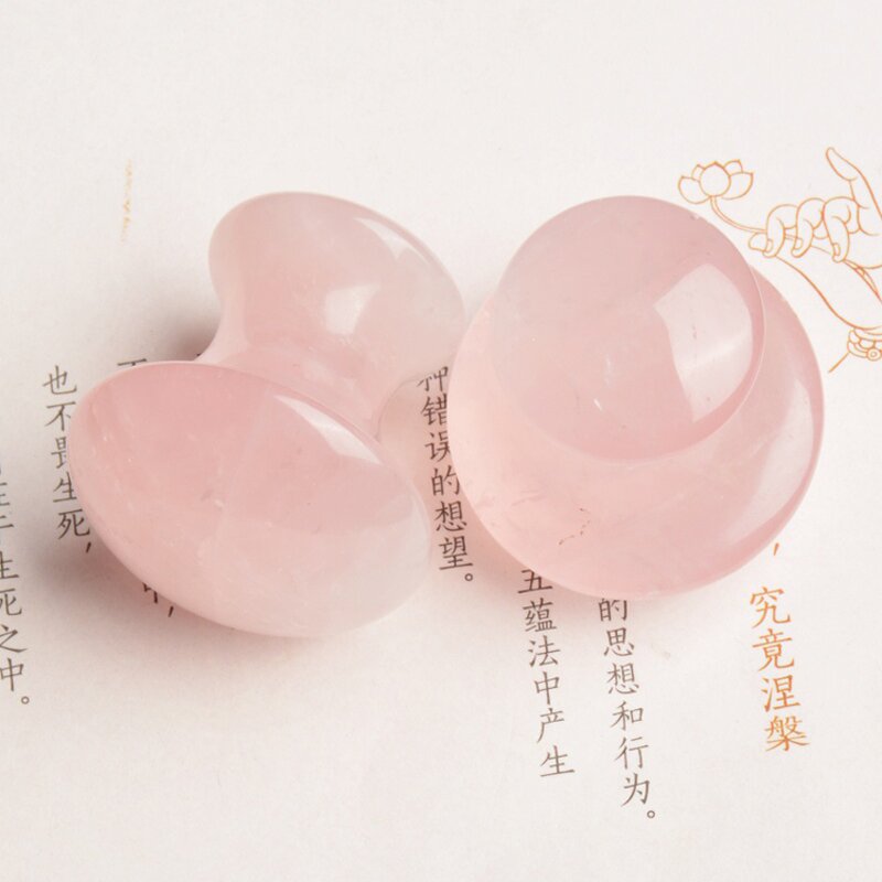 Rose Quartz Mushroom Gua Sha - Natural Pink Crystal Facial SPA Healing Stone