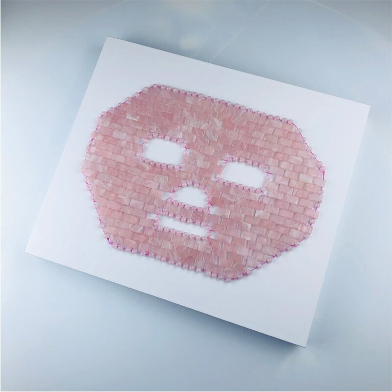 Rose Quartz Face Mask - Natural Pink Crystal Facial Massage Stone Tool