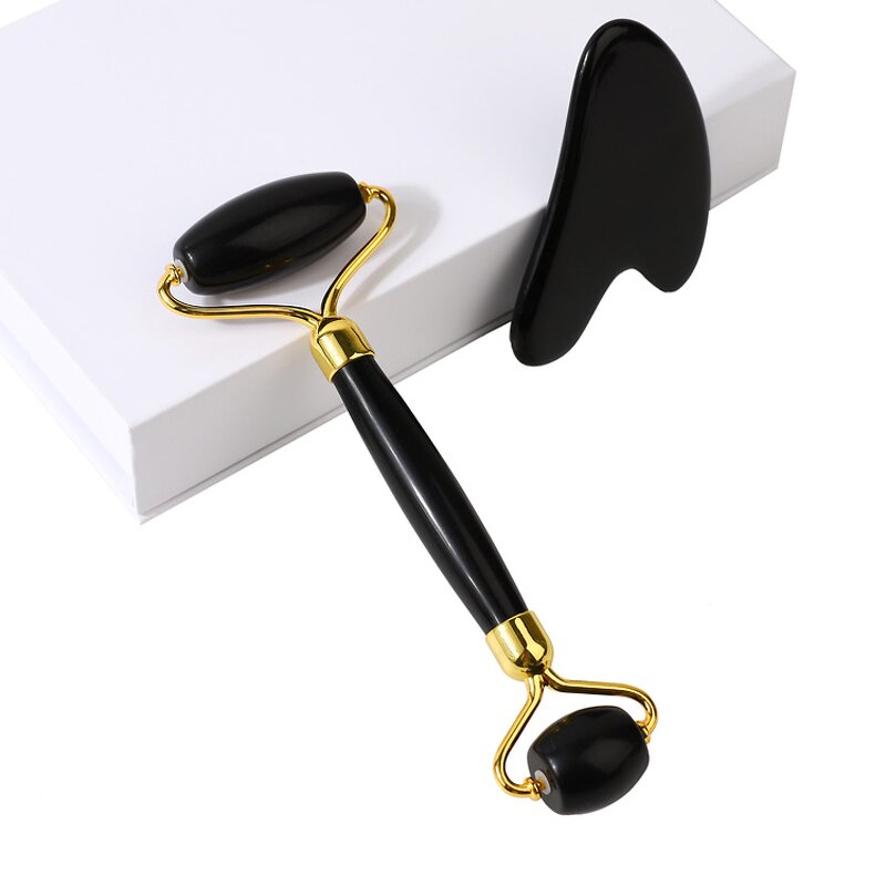 Obsidian Gua Sha Board - Gemstone Facial Body Massage Scraping Tool