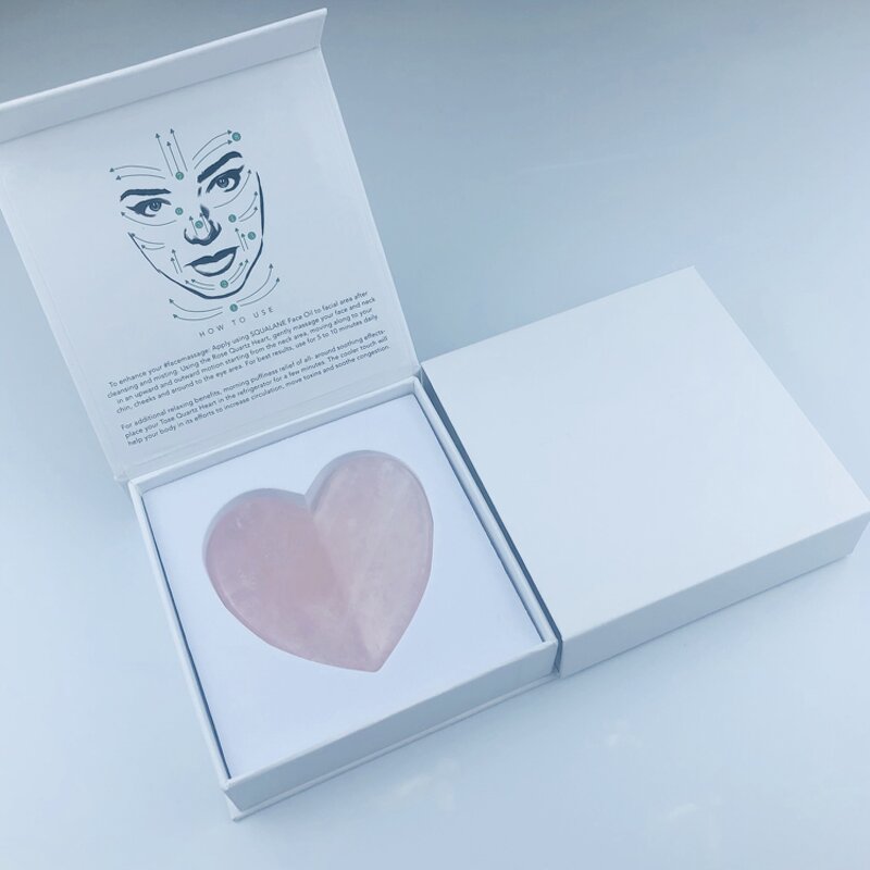 Heart Shaped Rose Quartz Gua Sha - Custom Natural Pink Agate Facial Massage Tool