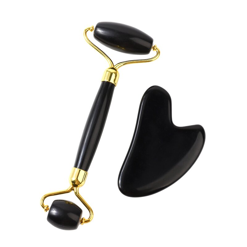 Obsidian Gua Sha Board - Gemstone Facial Body Massage Scraping Tool