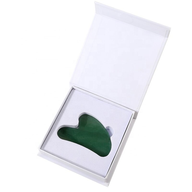 Heart Shaped Jade Gua Sha - Custom Green Body Facial Massage Tool Remote Control