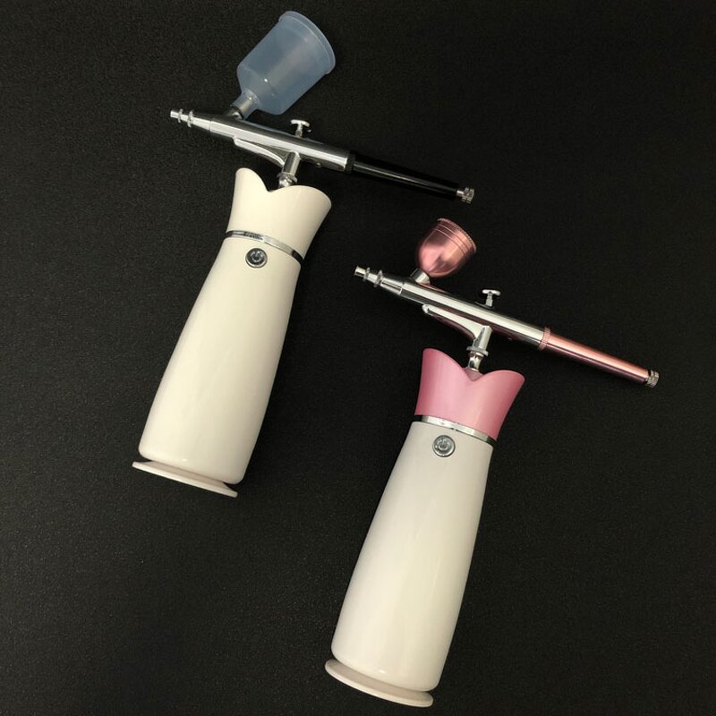 Luminess Airbrush Set - Portable Rechargeable Piston ABS Copper Makeup Tool