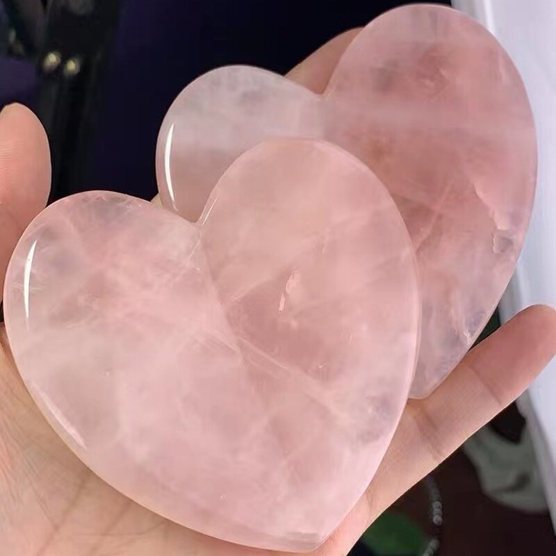 Heart Shaped Rose Quartz Gua Sha - Custom Natural Pink Agate Facial Massage Tool