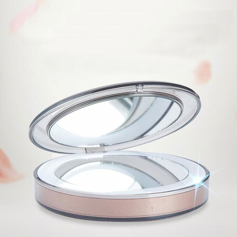 Stainless Steel Travel Mirror - Unbreakable Ultrathin Pocket Mirror with PU Case