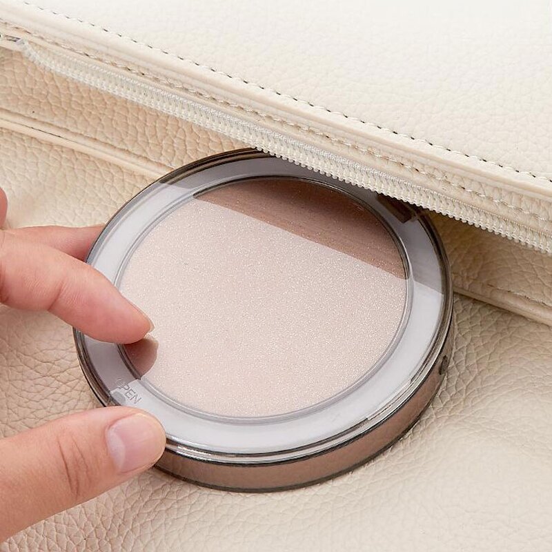 Stainless Steel Travel Mirror - Unbreakable Ultrathin Pocket Mirror with PU Case