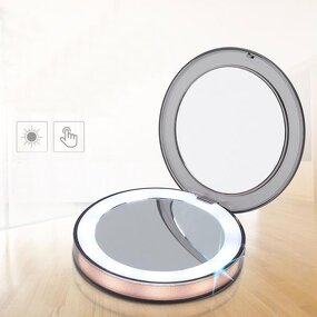 Stainless Steel Travel Mirror - Unbreakable Ultrathin Pocket Mirror with PU Case