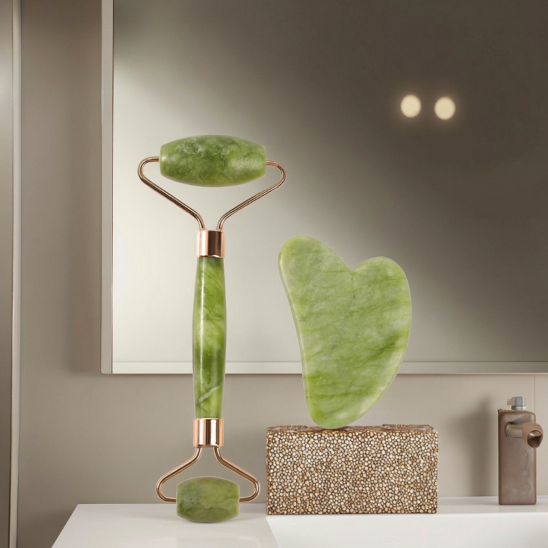 Natural Jade Gua Sha Stone - Premium Anti-Aging Body Facial Scraping Massage Tool