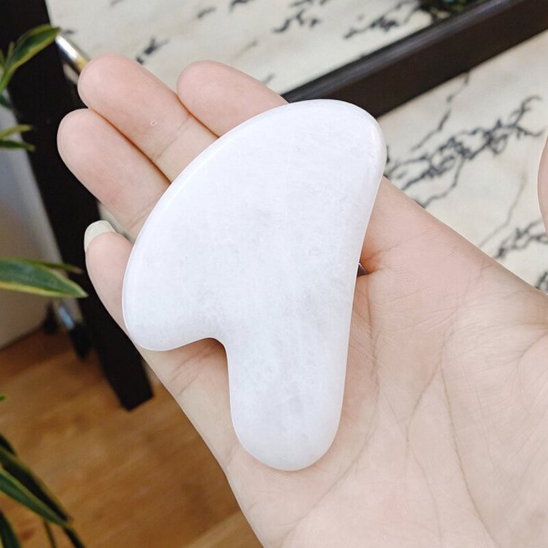 White Quartz Jade Roller - Royal Double Head Gua Sha Cool Slimming Facial Tool