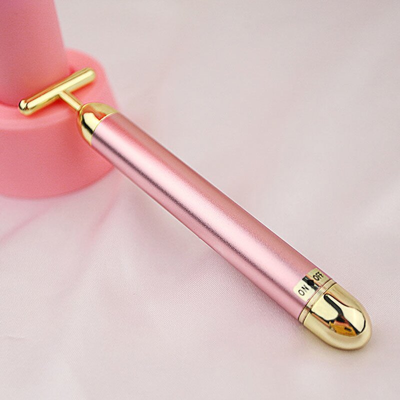 Gold Energy Beauty Bar - Hot Selling T Shape Electric Vibrating Facial Massager