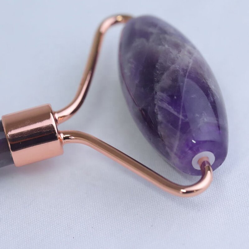 Amethyst Facial Roller - Purple Crystal Gemstone Face Gua Sha Massage Tool