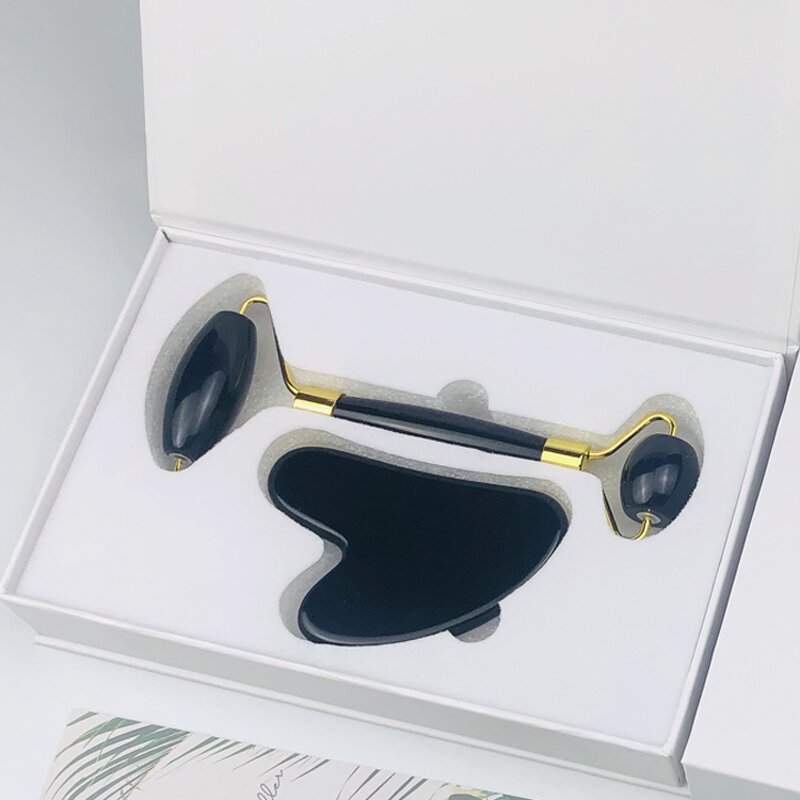 Obsidian Jade Roller - Natural Anti-Aging Face Body Eye Neck Head Massage Tool