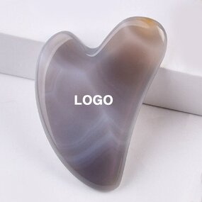 Gray Agate Gua Sha Stone - Natural Facial Body Skincare Lightweight Massage Tool