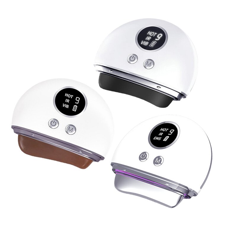 Electric Bian Stone Gua Sha - Portable LED Light Therapy Neck Face Lifting Tool