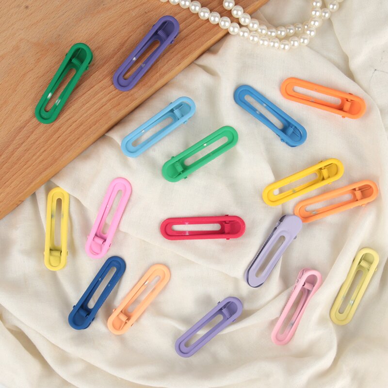 Hair Clips Manufacturer - Custom Cute Rainbow Color Duckbill No Bend Metal Matte for Girls