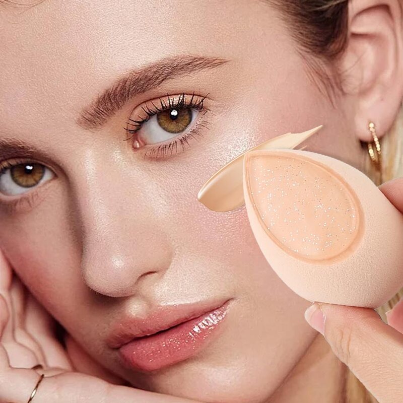 Makeup Sponge Manufacturer - Custom New 2 in 1 Dual-Use Silicone Teardrop Latex Free with Silicone Pad