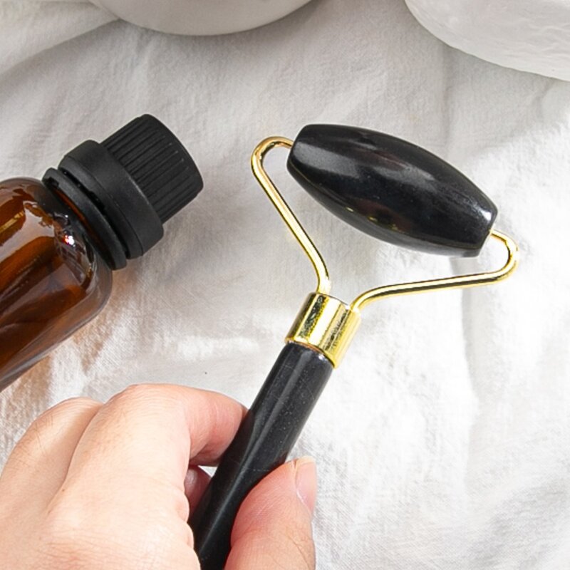 Jade Roller Manufacturer - Skin Care Facial Beauty Massage Tools Custom LOGO Black Jade Stone Face Lifting