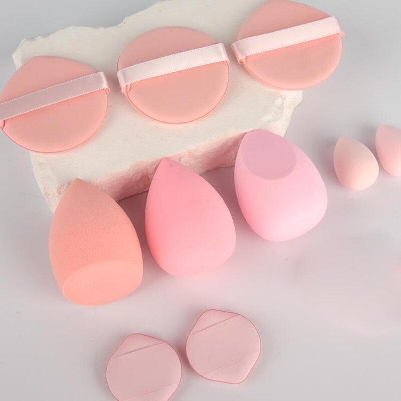 Makeup Sponge Kit Manufacturer - Custom Soft Beauty Facial Mini Finger Triangle Powder Puff with Bottle Box