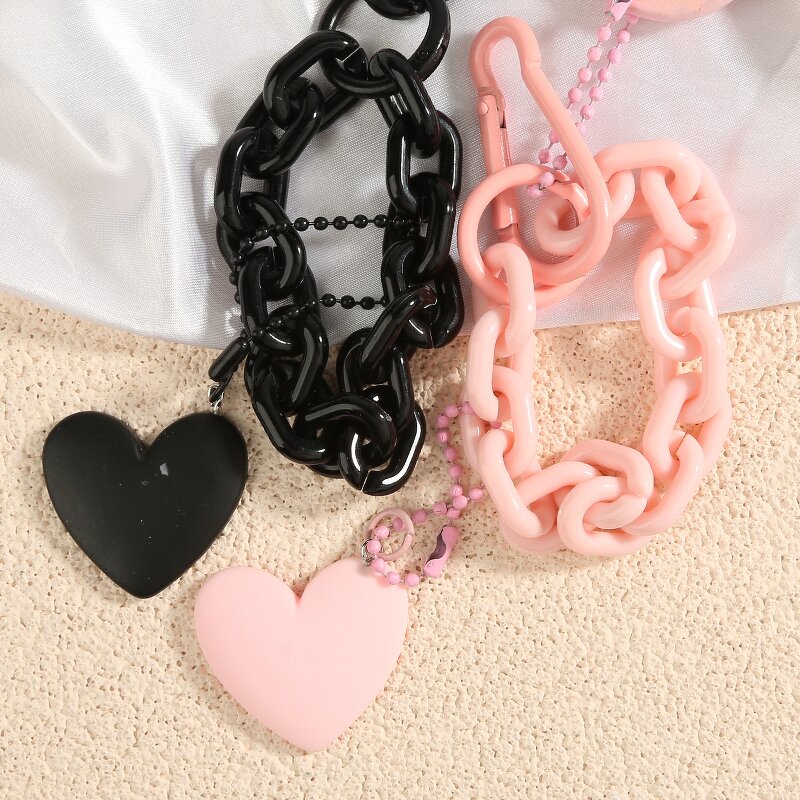 Keychain Manufacturer - Fashion Leather Love Heart Shaped PU Bag Pendant Car Charm for Woman
