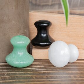 Gua Sha Tool Manufacturer - Natural Rose Quartz Green Aventurine White Jade Face Eyes Massager Custom Mushroom
