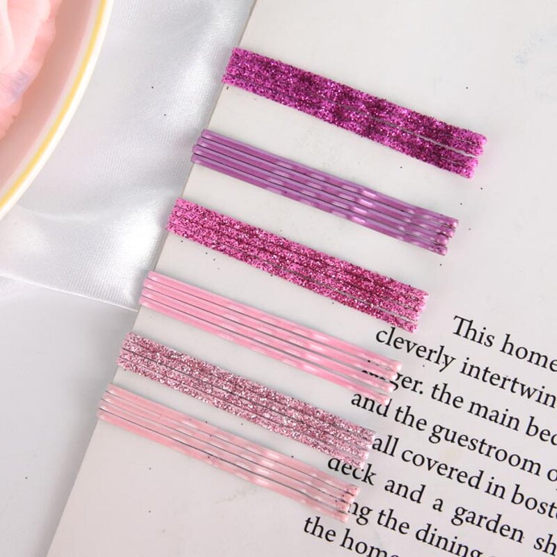 Hairpins Set Manufacturer - Hot Colorful 24Pcs Bling Metallic Barrettes Shiny Metal Bobby Pins