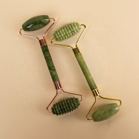 Facial Roller Manufacturer - Beauty Product Tools Self-Care Gift Custom LOGO Ridged Green Jade Massager