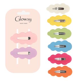 Hair Clips Manufacturer - Wholesale Cute Cloud Shaped Colorful Metal Snap Candy for Kids Teens