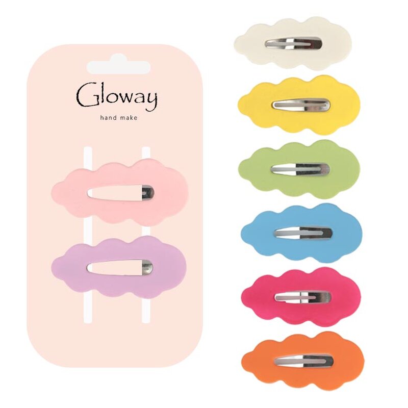 Hair Clips Manufacturer - Wholesale Cute Cloud Shaped Colorful Metal Snap Candy for Kids Teens