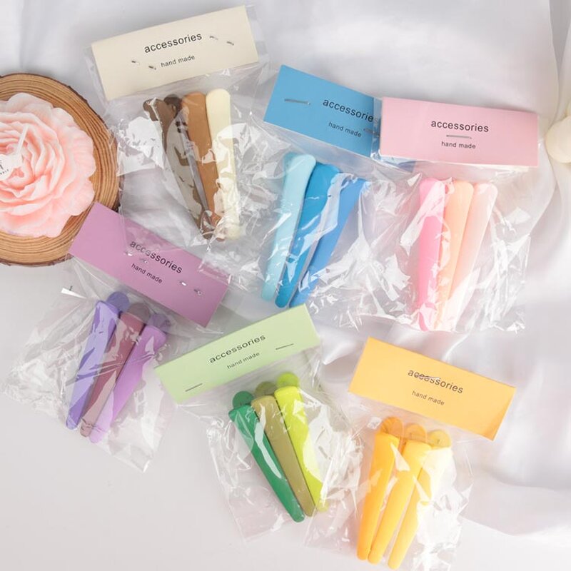 Hair Clips Manufacturer - Non-Slip 3Pcs Gradient Color Plastic Matte Duckbill for Styling Sectioning