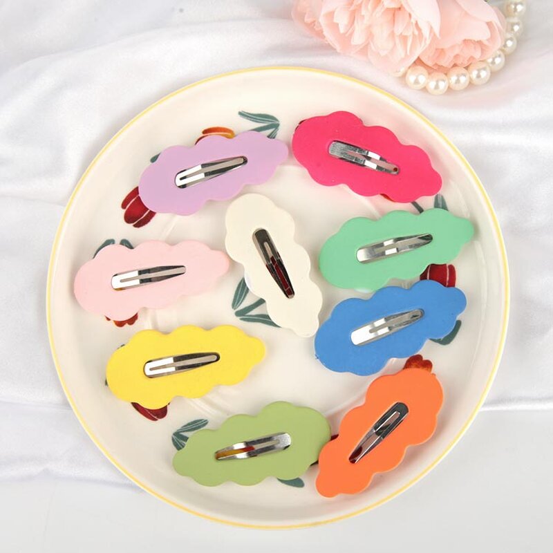 Hair Clips Manufacturer - Wholesale Cute Cloud Shaped Colorful Metal Snap Candy for Kids Teens