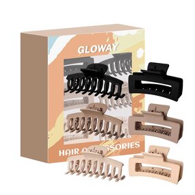 Hair Clips Manufacturer - Hot 6Pcs Big Matte Banana Strong Hold Jaw Large Claw with Custom Package