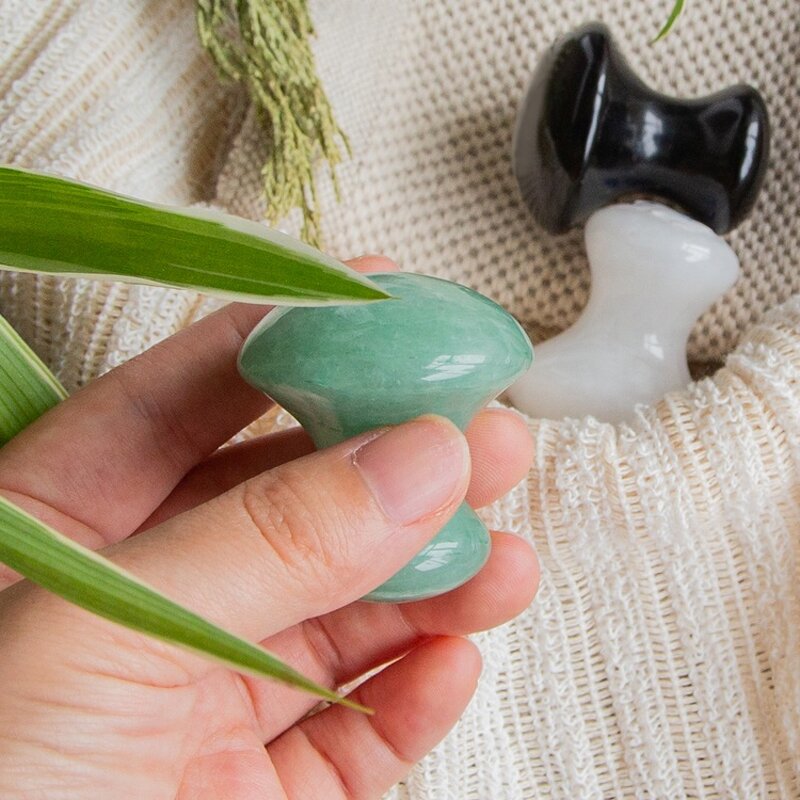 Gua Sha Tool Manufacturer - Natural Rose Quartz Green Aventurine White Jade Face Eyes Massager Custom Mushroom