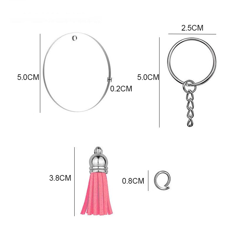 Keychain Manufacturer - Wholesale Customize Acrylic Photo Frame Charms Clear Blank Picture with Tassels