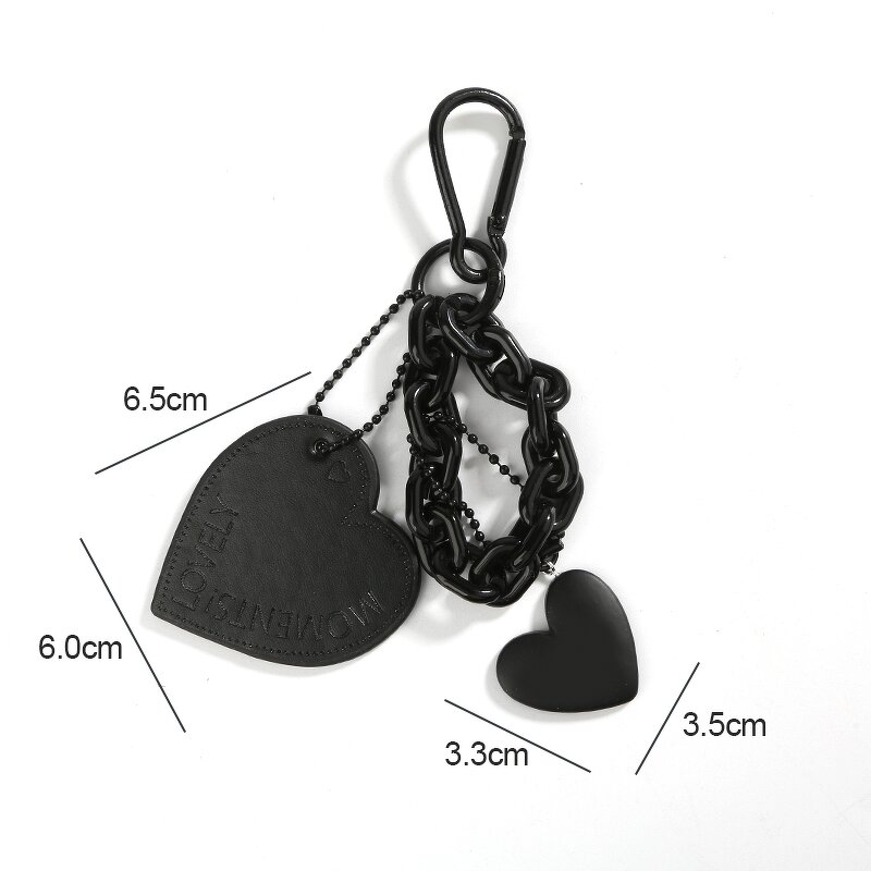 Keychain Manufacturer - Fashion Leather Love Heart Shaped PU Bag Pendant Car Charm for Woman