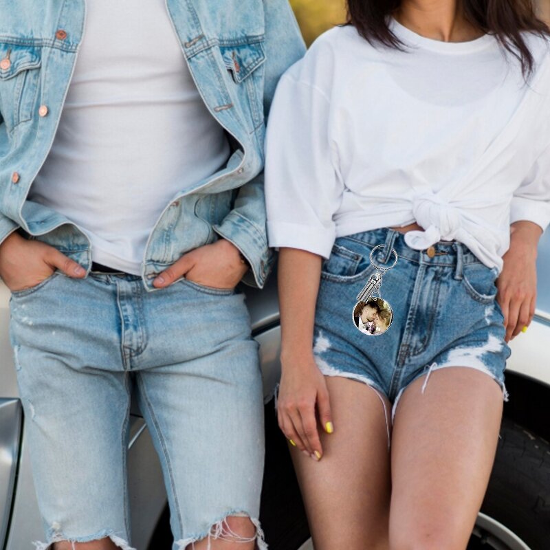 Keychain Manufacturer - Wholesale Customize Acrylic Photo Frame Charms Clear Blank Picture with Tassels