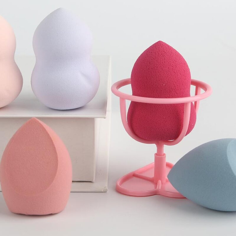 Makeup Sponge Set Manufacturer - Custom Multicolor 5Pcs Different Shapes Latex Free Beauty Blending with Holder