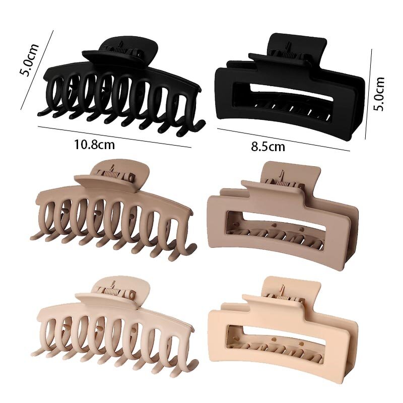 Hair Clips Manufacturer - Hot 6Pcs Big Matte Banana Strong Hold Jaw Large Claw with Custom Package