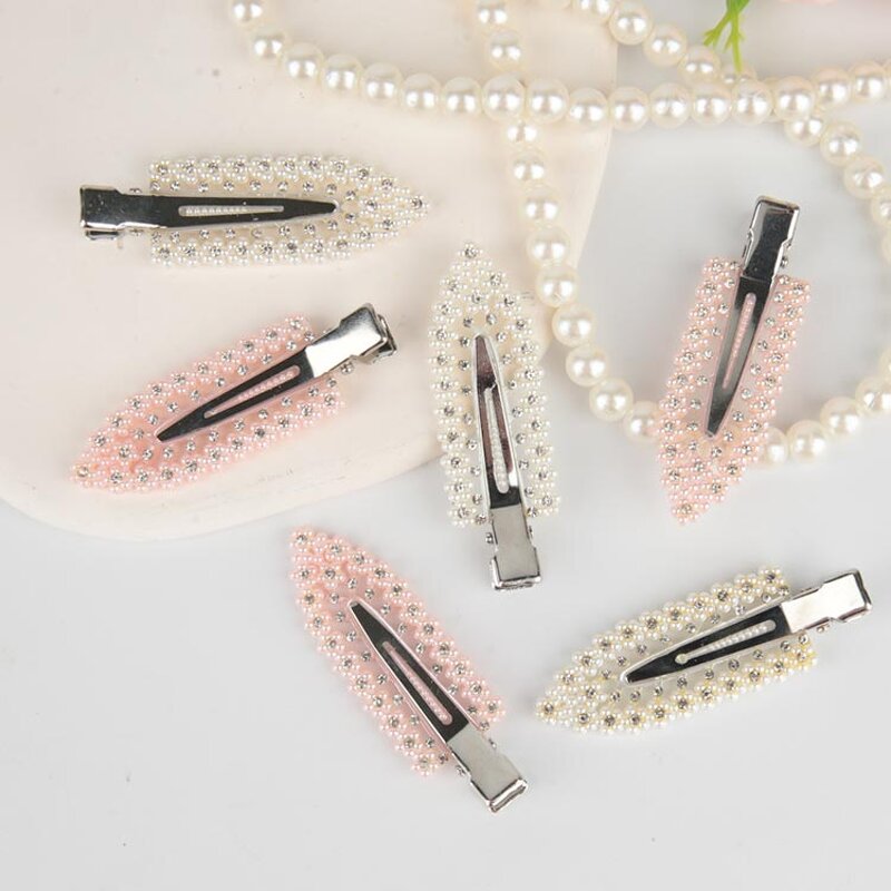 Hair Clips Manufacturer - Silver Gold Black Diamond Metal Pin Rhinestone Creaseless for Women Girls