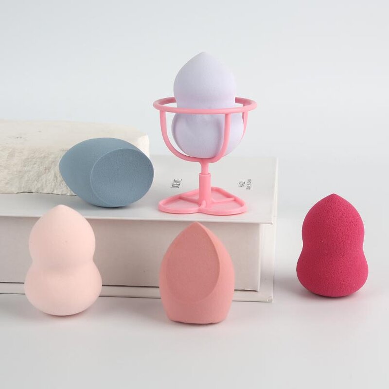 Makeup Sponge Set Manufacturer - Custom Multicolor 5Pcs Different Shapes Latex Free Beauty Blending with Holder
