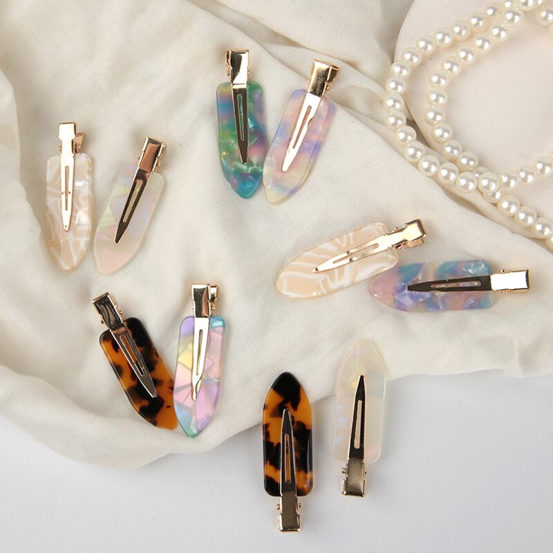 Hair Clip Manufacturer - Wholesale Leopard Gradient Tortoise Traceless Seamless Flat French Acetate