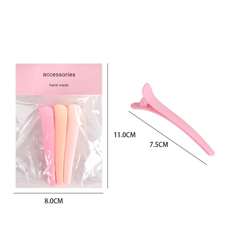 Hair Clips Manufacturer - Non-Slip 3Pcs Gradient Color Plastic Matte Duckbill for Styling Sectioning