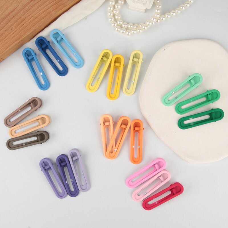 Hair Clips Manufacturer - Custom Cute Rainbow Color Duckbill No Bend Metal Matte for Girls